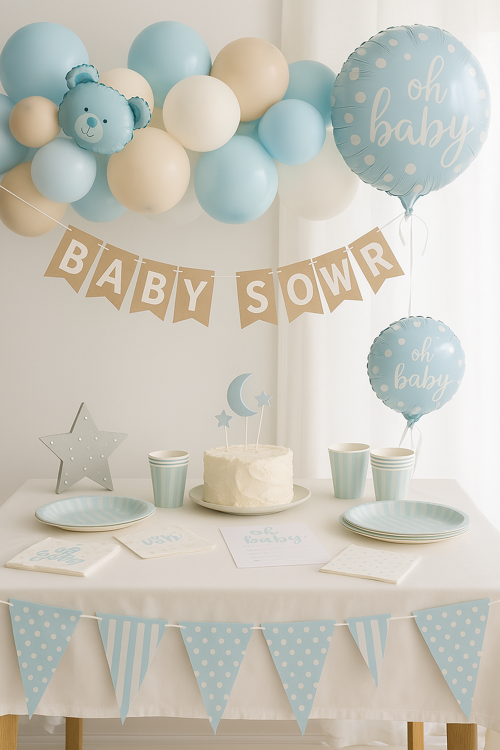 Babyshower dekoration – Färdiga festkit & pynt